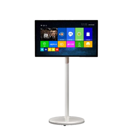 32-inch portable digital signage display with built-in battery and adjustable standy.