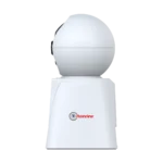 Front view of WiFi PT camera showcasing 3MP lens and integrated color LCD screen.