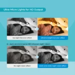 Front view of WiFi PT camera showcasing 3MP lens and integrated color LCD screen.