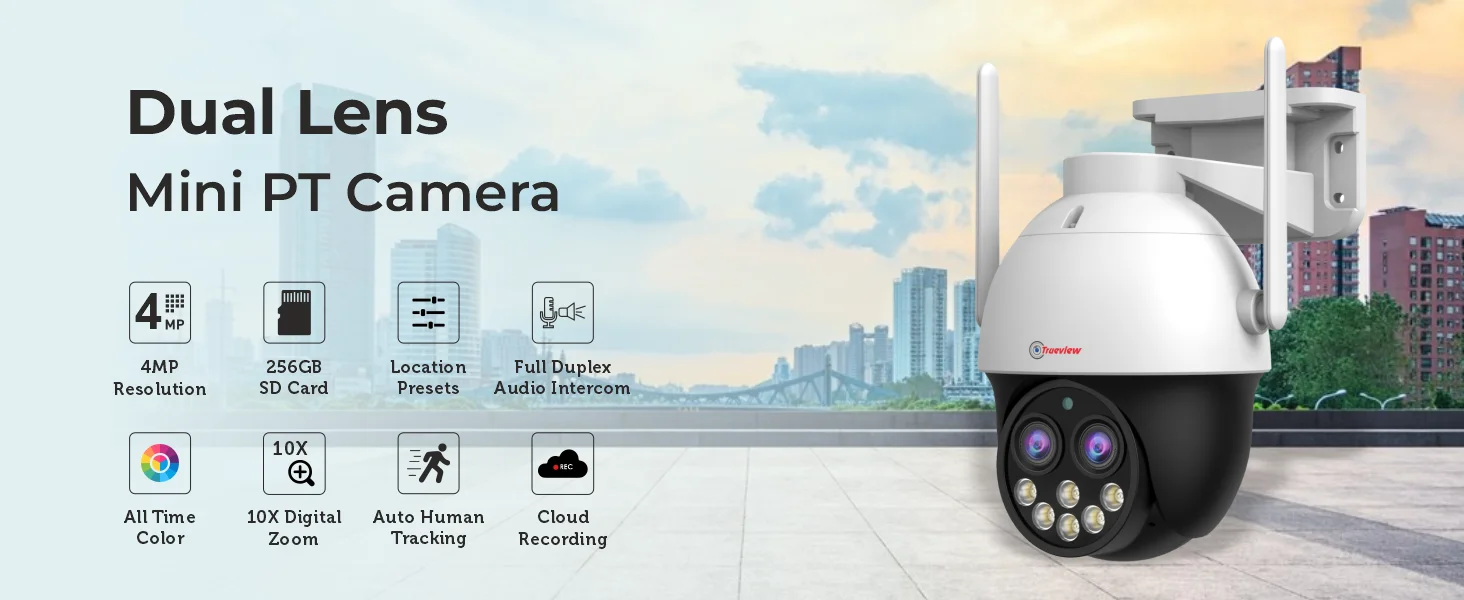 4MP Smart Dual Lens Wi Fi PanTilt Camera 01