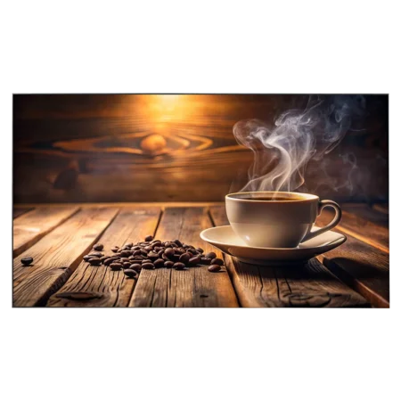 Video Wall Monitor with 1.7mm ultra-narrow bezel displaying vibrant Full HD content for retail settings