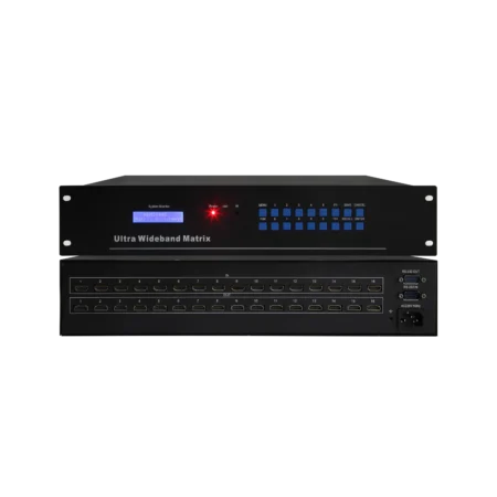 HDMI Matrix Controller 16x16 with 3D blue matrix display and CMMAW technology for seamless video switching
