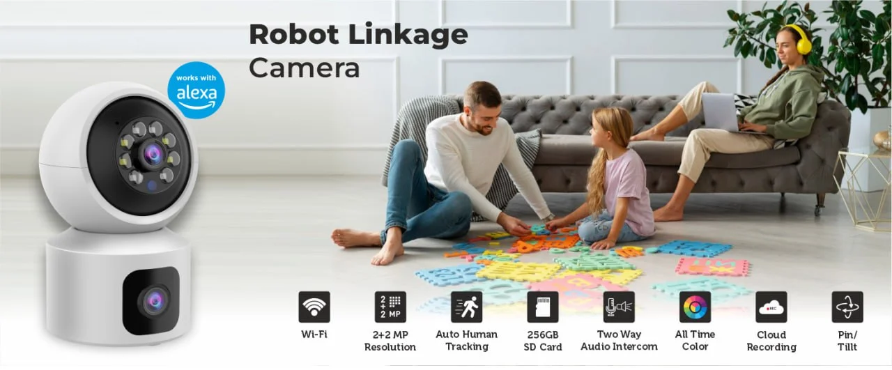 2MP+2MP Smart Linkage Robot Tracking Camera 4 photo 2024 02 06 18 07 44