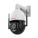 Front view of 3MP 4G Dome PTZ Camera with weatherproof housing.